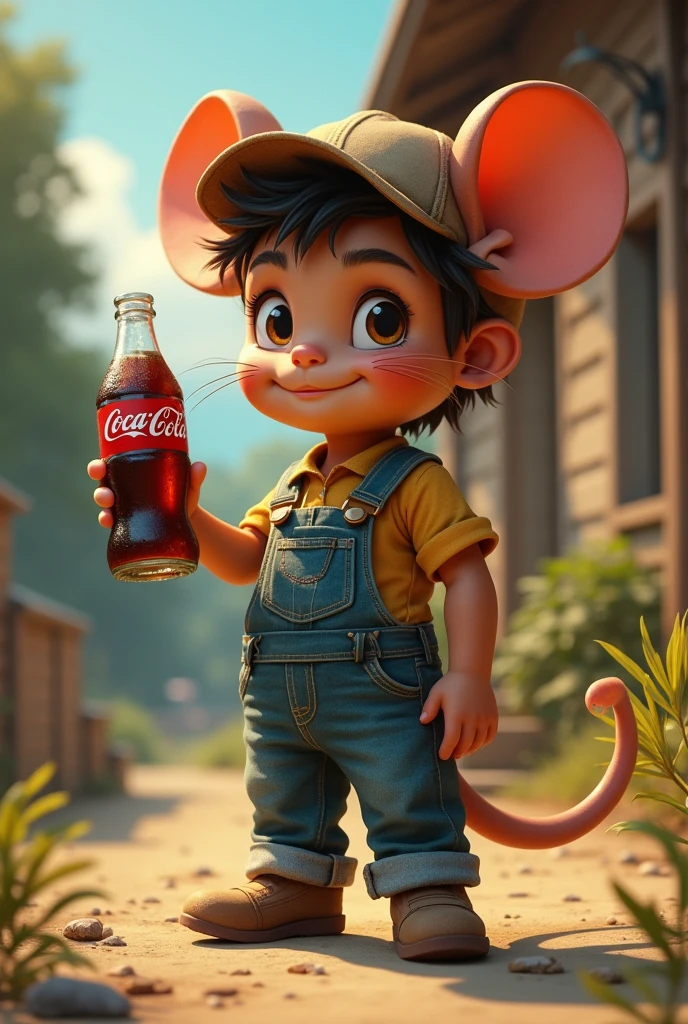 Matheus Felipe Mouse hunter With a bottle of Coca-Cola