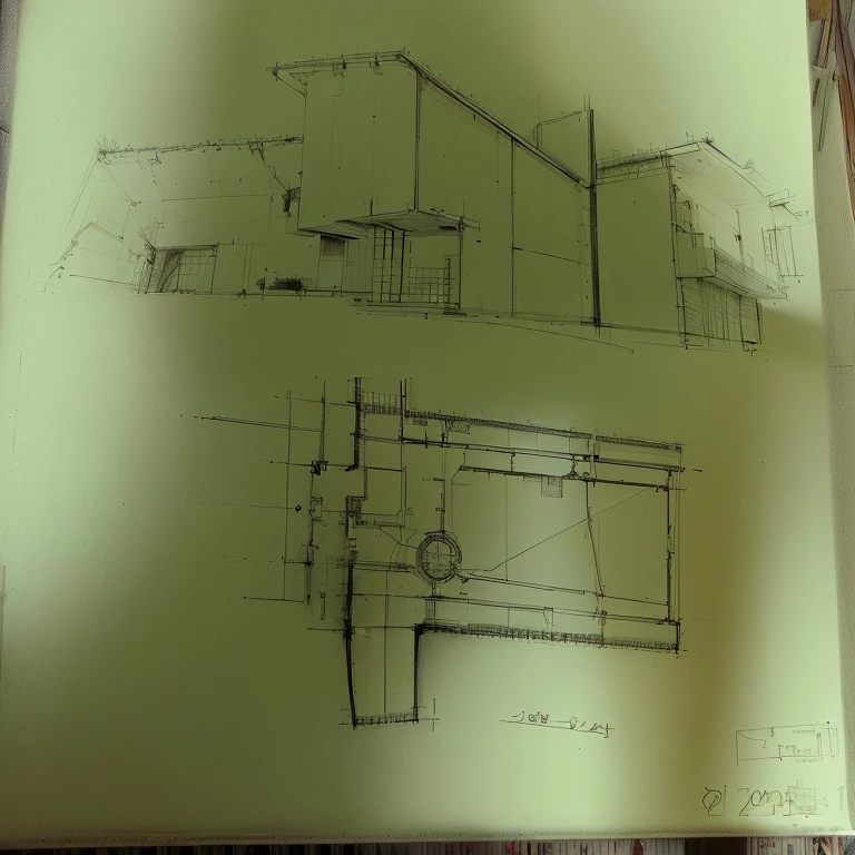 Drawn on paper建物の絵のクローズアップ, architectural concept, architectural concepts, Architectural sketches, Architecture concepts, Concept drawing, Conceptual, Concept sketch, Drawn on paper, Technical sketch, Copy Architecture Blueprint, Plan view, by Robert Zünd, rough sketch, 1 / 4. Portrait, architectural drawing, Concept image, 3/4. Portrait