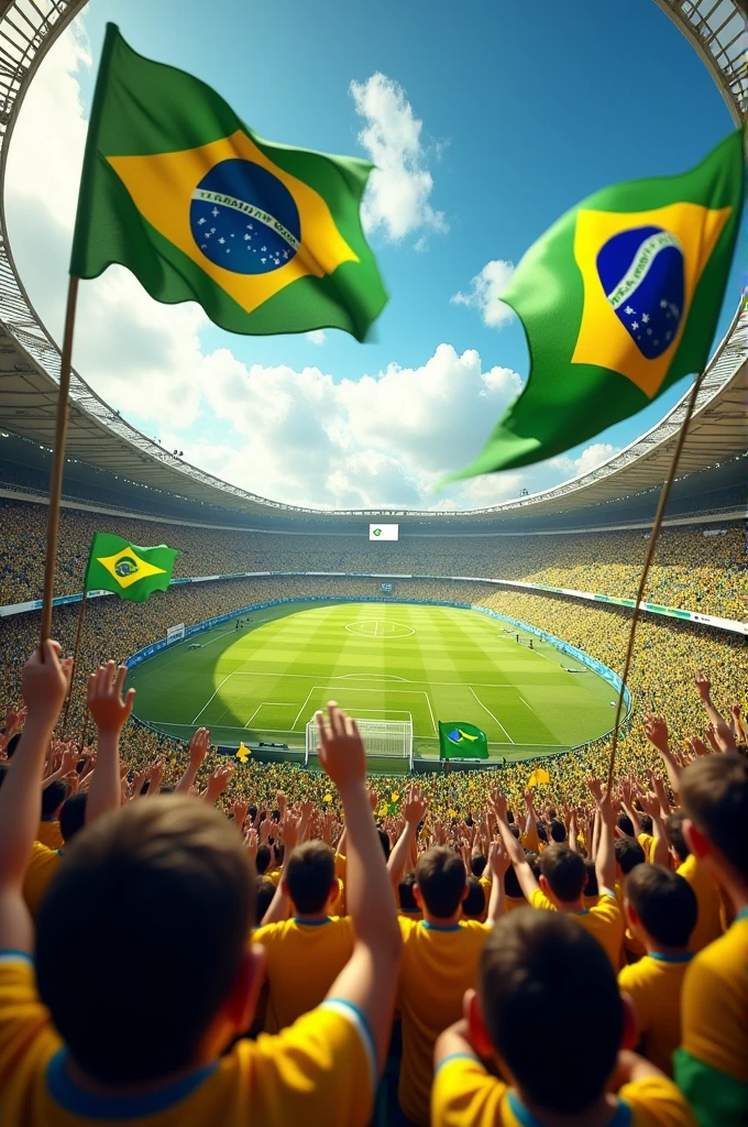 Brazilian football stadium flags