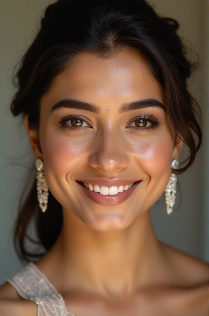 Rashi Khanna with a tiny diamond nose stud in her left nostril