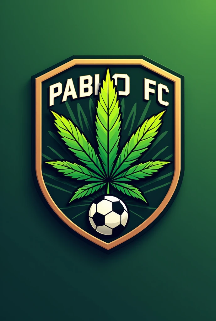 make a logo for Pablo FC and use marijuana for the logo theme
