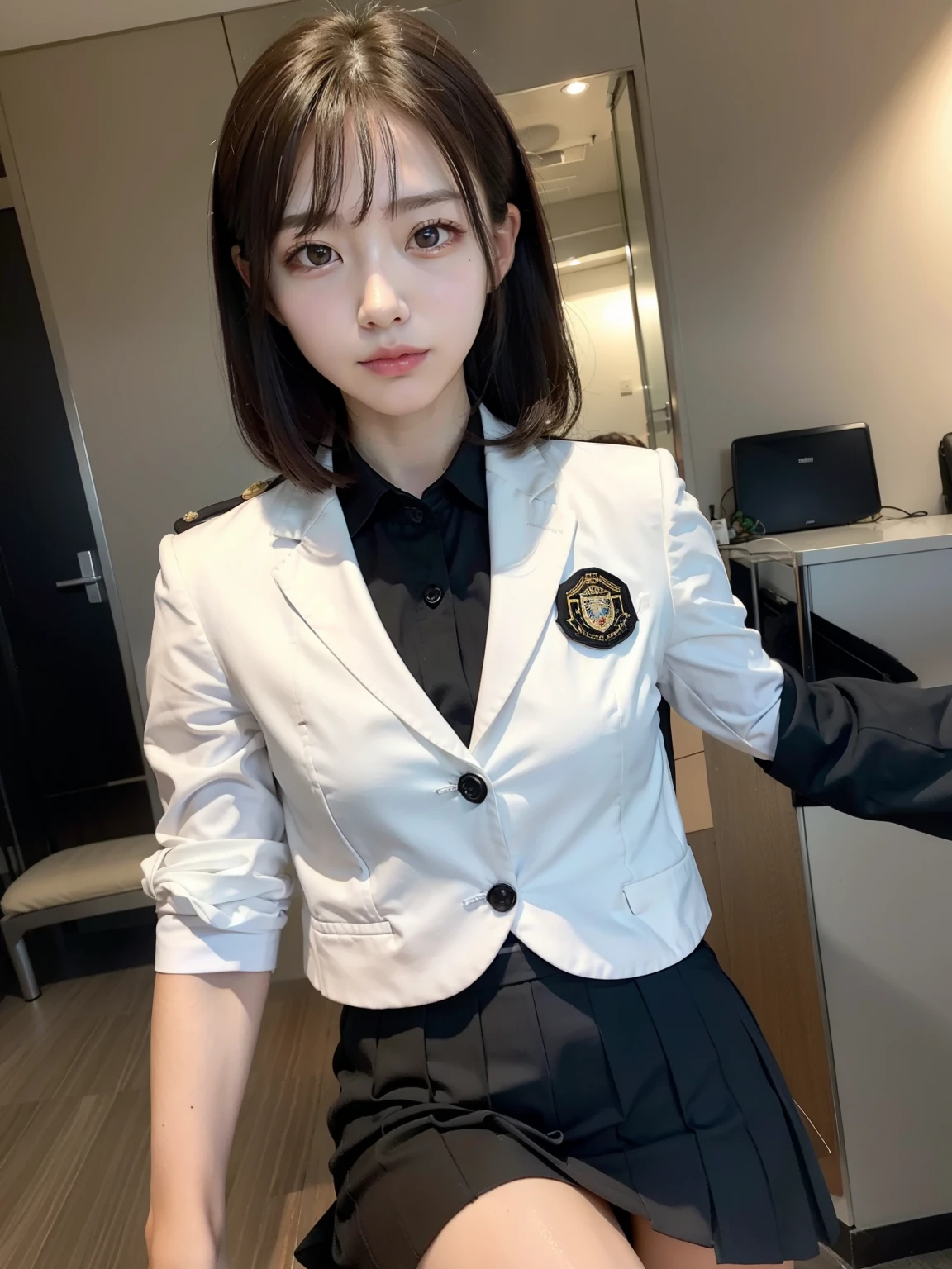redraw, white blazer,