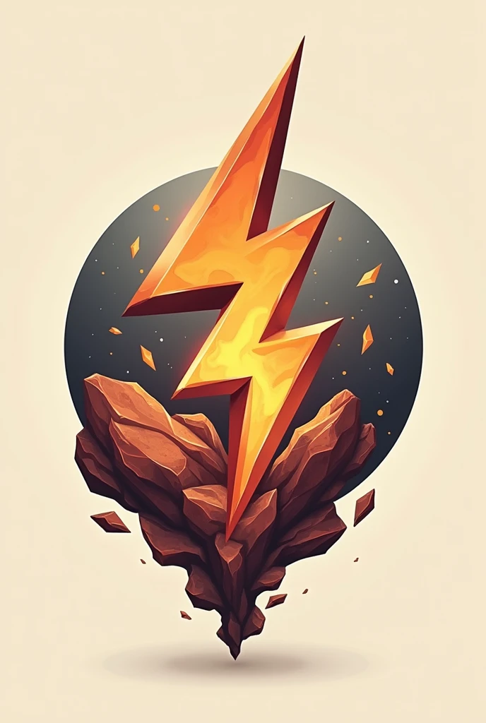 Create a logo that mixes copper ore with electricity or power tools