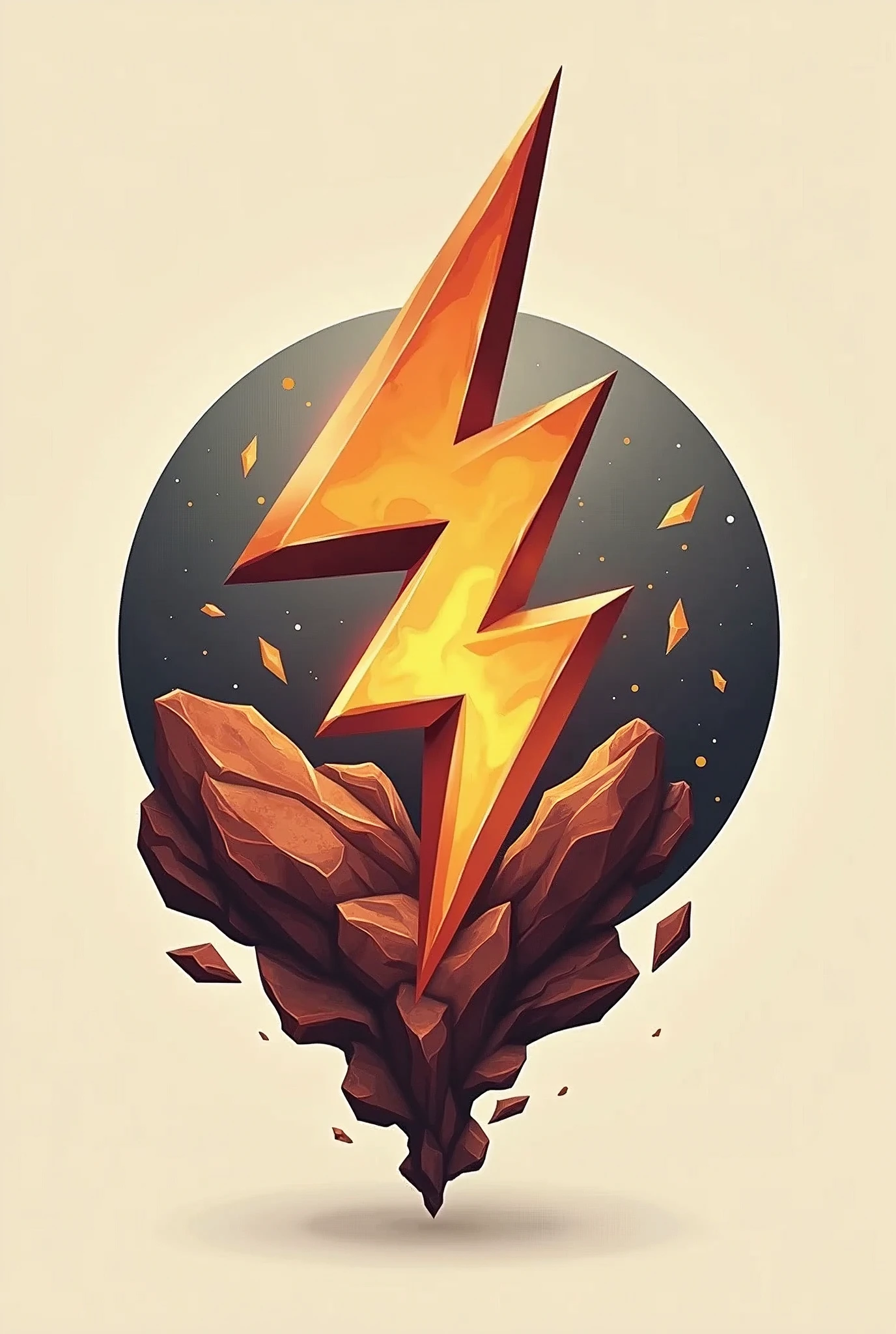 Create a logo that mixes copper ore with electricity or power tools