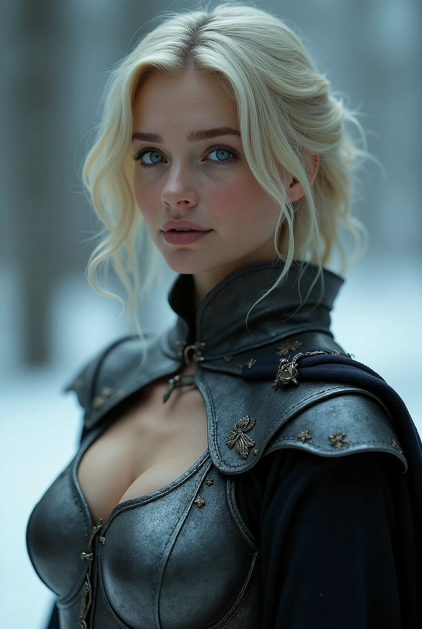 8k、Very detailedな、masterpiece、Highest quality、(Very detailed)、Short blonde bobヘアのAmerican Woman,Dynamic Angle、Mysterious look、Wind effects、Fantasyの背景、Rim Light、Cinematic Light、Ultra-high resolution、8k,Film Grain、Best Shadow、delicate、to be born、Particles of light、Fine skin、Detailed Armor Textures、Detailed face、Complexディテール、Very detailedなな、Shine、A powerful deception、Silver Armor、Big and ample breasts,Scapula、Shine目、 Long Cape、Fantasy、(to be bornきto be bornきとした)、Shoulder Armor、Complex、Complex、Perfect lighting、Looking at the audience、Cinema Lighting、Holy Light、wonderful、bangs、the wind is strong、Frozen Mountain々々、The Lich Queen,sexy,Charm,Short blonde bob,精密な装飾が施されたsexy胸部アーマー,Top view,smile,sexy胸元,The abdominal muscles are intense and defined,Accentuate your cleavage,Dynamic Fighting Pose,American Woman,blue eyes,sexy衣装,Showing very large cleavage,