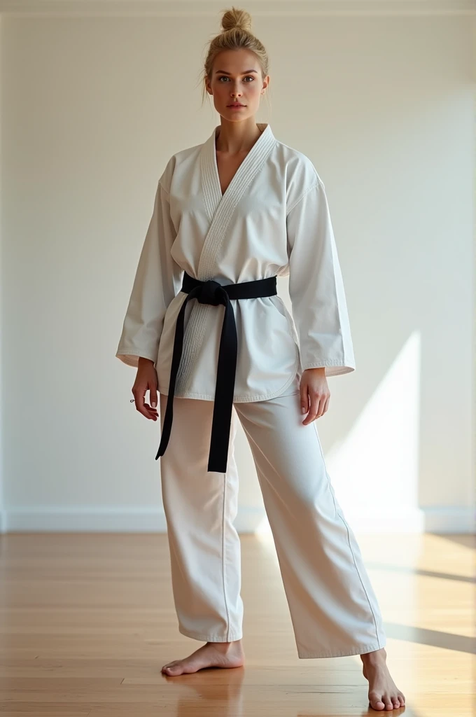 Taekwondo blonde woman