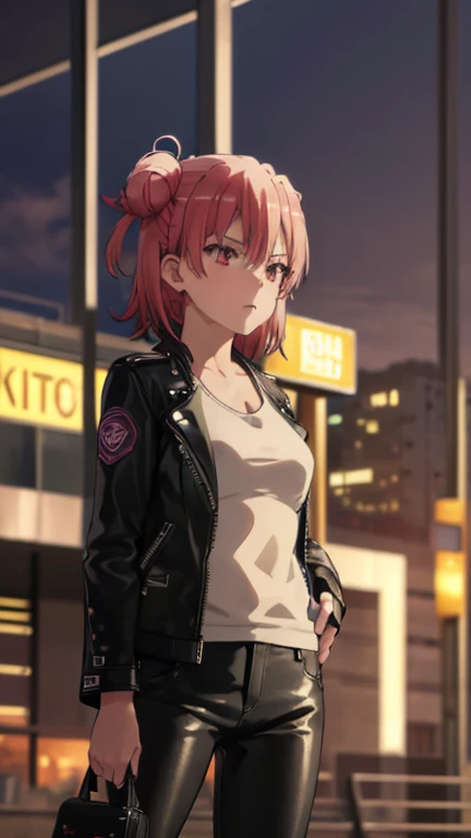 best quality, high quality, ultra quality, 8k, masterpiece, detailed, extremely detailed, insanely detailed, ultra detailed, ultra highres ,exquisite,
lifelike Images,cinematic experience,UHD picture,Realistic,photorealistic,hyperrealistic,vivid,RAW photo,shot by DSLR, One girl, (black leather jacket:1.3), white tank top, black leather pants, cyberpunk city,Long straight black hair,Glaring at me,Midnight,Left hand in pocket,Smoking a cigarette