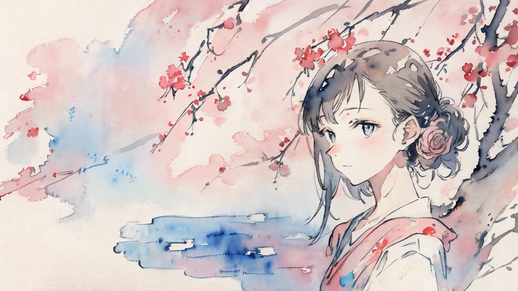 watercolor:1.2), watercolor, one person's, alone, Long Hair, Black Hair, 現代風の部屋にaloneいる, profile, Beer cans on the table、Painting \(Moderate\), White T-shirt,Shorts, From the side, profile、Sitting on the sofa and looking at the smartphone screen, Cowboy Shot, Brown eyes, bangs, chest, Pink Nails、relax、Focus on smartphones、Looks happy、