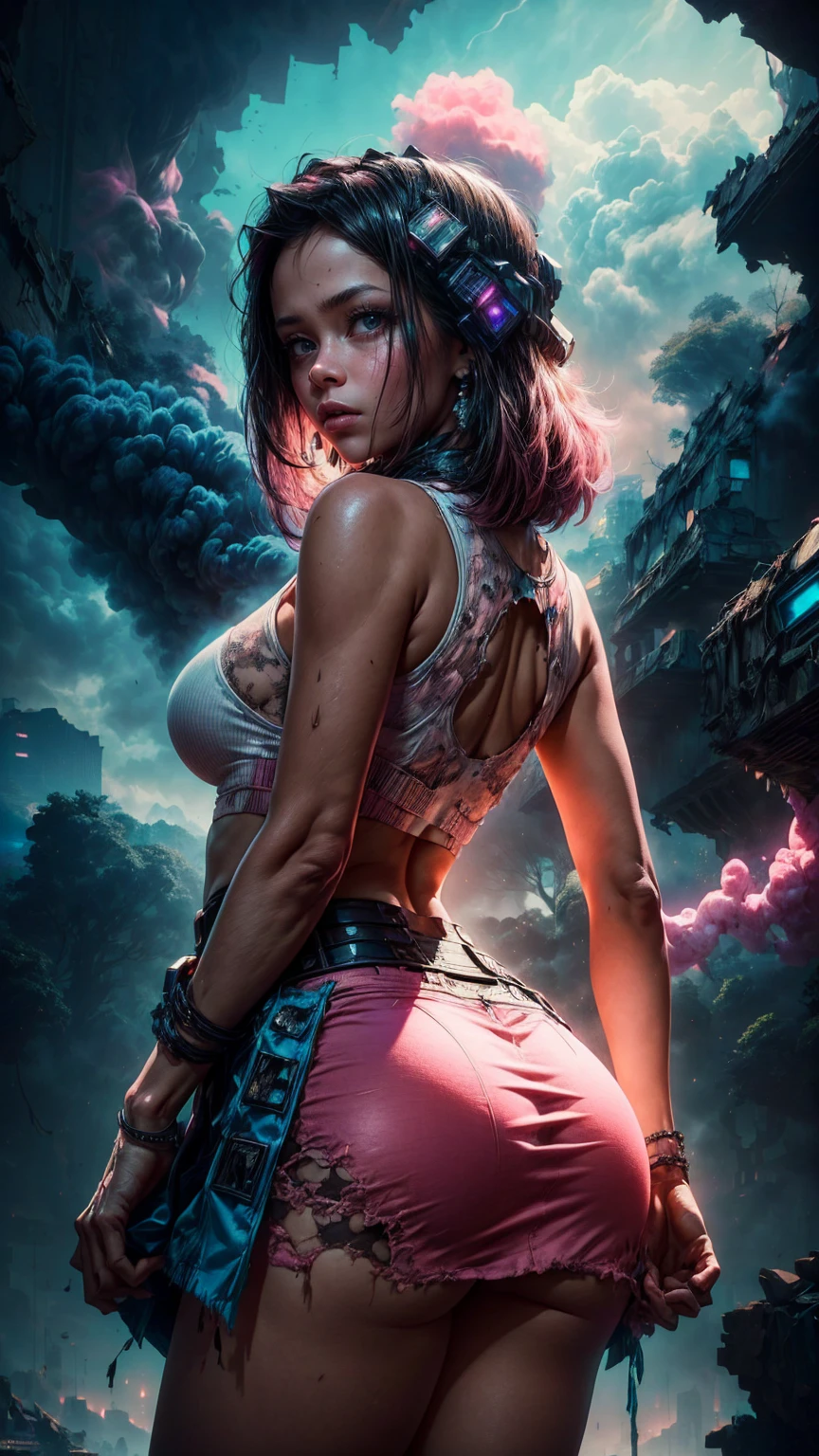 score_9, score_8_up, score_7_up, rating_explicit, (La mejor calidad,A high resolution,Ultra - detallado,actual),Jenna Ortega (mini skirt pink :1.4), top camisa con corbata,(cabello largo cafe:1.4), mostrando vientre plano, medias white hasta el muslo,( hermosa colegiala student:1.4 ), ,(Fondo de ruinas de mazmorra en ruinas cyberpunk :1.4 ), nubes smoke pink, More detailed 8K.motor irreal:1.4,UHD,La mejor calidad:1.4, fotorrealista:1.4, textura de la piel:1.4, obra maestra:1.8,obra-prima, mejor calidad,objeto Objeto], (detailed face features:1.3),(Las proporciones correctas),(Ojos hermosos:1.4 ), (pose vaquero),( Jenna Ortega :1.4),( Jenna Ortega V2.1), (clouds made of pink and smoke blue cotton :1.4), (perfect anatomy :1.4), ,( ciberpunk 2.1), (cinematic lighting :1.4), (manos perfectas: 1.5), (japan and south korea uniforms:1.4), (face detailed:1.4),( japan and south korea uniforms V2.1), (skirt lifted by itself: 1.1), (showing white panties: 1.3), (background a forest big trees dark :1.4), (large trees surrounded by smoke haze :1.4),(Miller&#39;s Girl film), background sports field trees,
