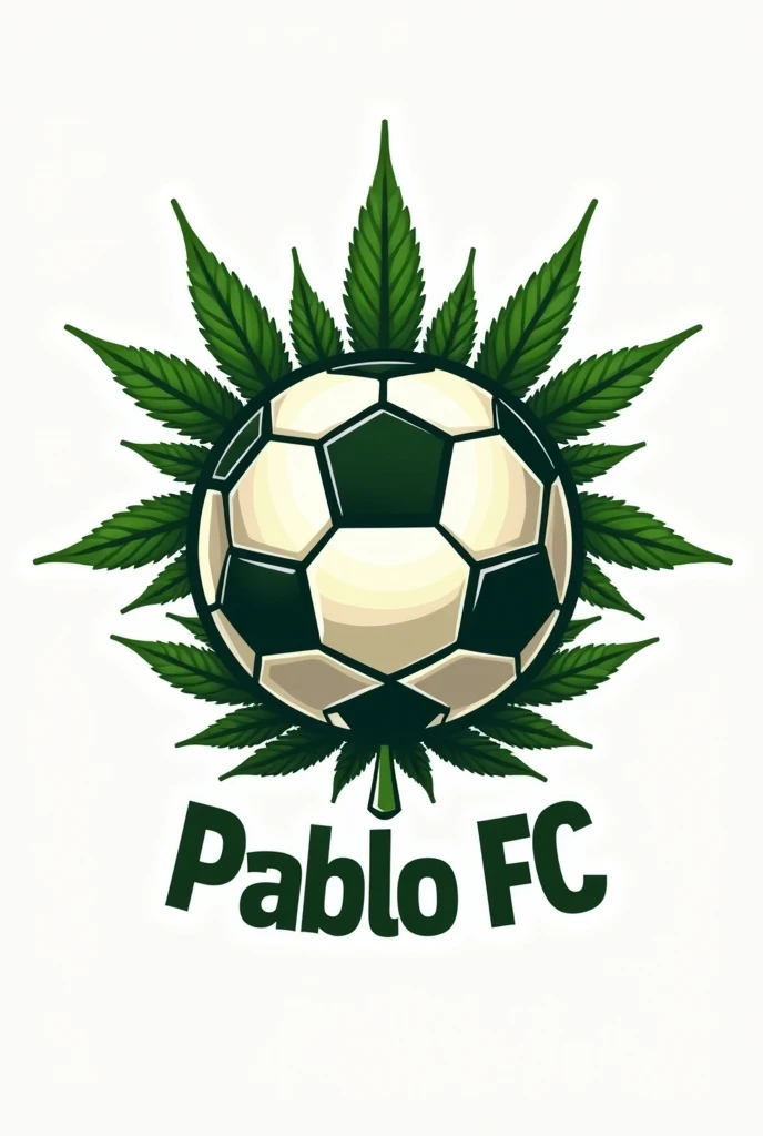 make a logo for Pablo FC and use marijuana for the logo theme