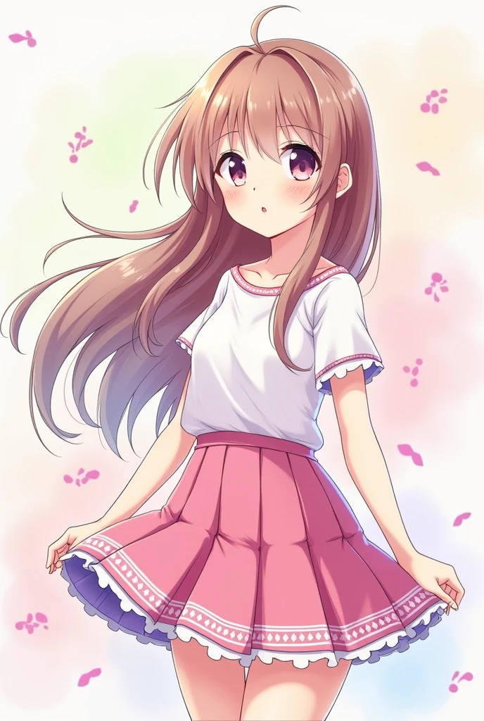 Anime girl in small skirt 