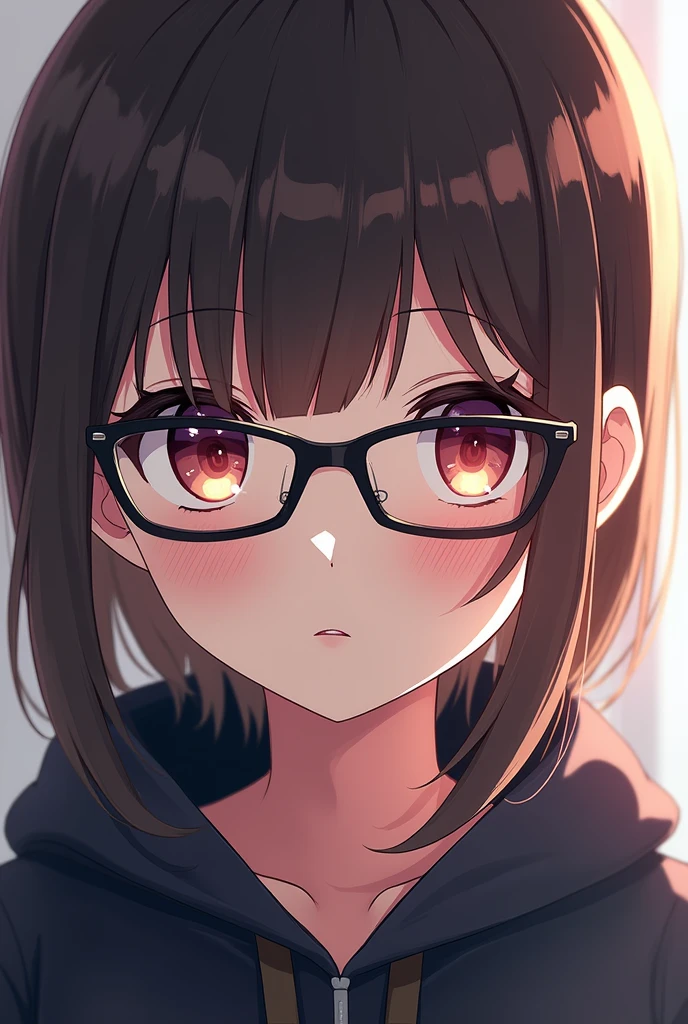 anime, girl, looking at you, pfp, cool glasses
