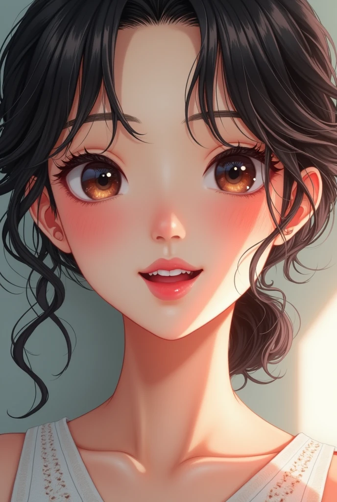 ((Highest quality)), （masterpiece），（（Highest quality）（Beautiful adult woman portrait），Japanese、White skin、Eye for perfect detail、Face with perfect detail、Very elaborate nose、Perfect Teeth、charm、Red lips、Perfect Face, Detailed face、High resolution，（Realistic skin texture）、