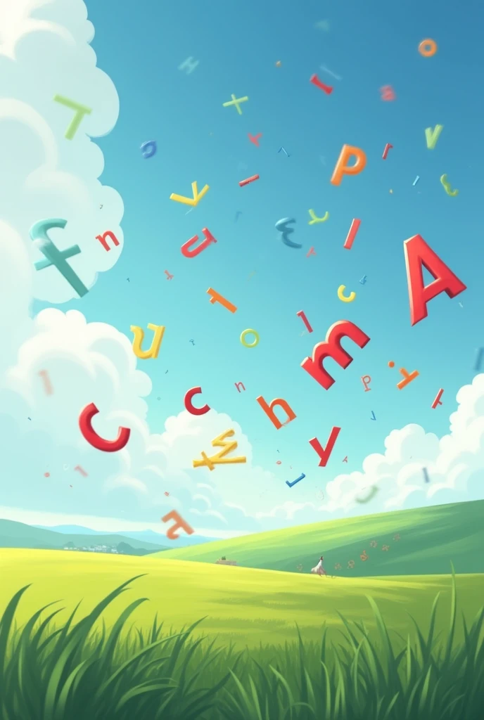 Here is the first image that represents the theme "words without chains". into the image, we can see an open sky with white clouds and a green field, where floating letters in various colors dance in the air, symbolizing freedom of expression and creativity without limitations. Words are freed from chains, representing ideas that can fly freely and spread throughout the world.
The meaning of this image reflects the importance of freedom of thought and the ability to communicate without restrictions., celebrating art and literature as forms of liberation.