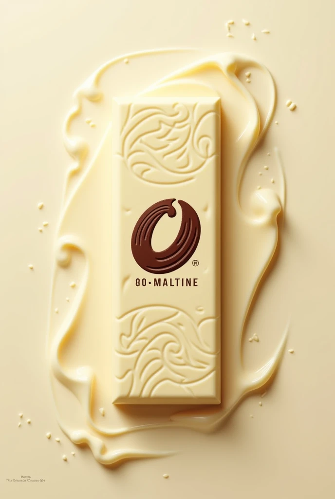 Com base na barra de chocolate Hershey's Ovomaltine, create packaging in the same format as the packaging for this product, but with white chocolate and ovomaltine soon.