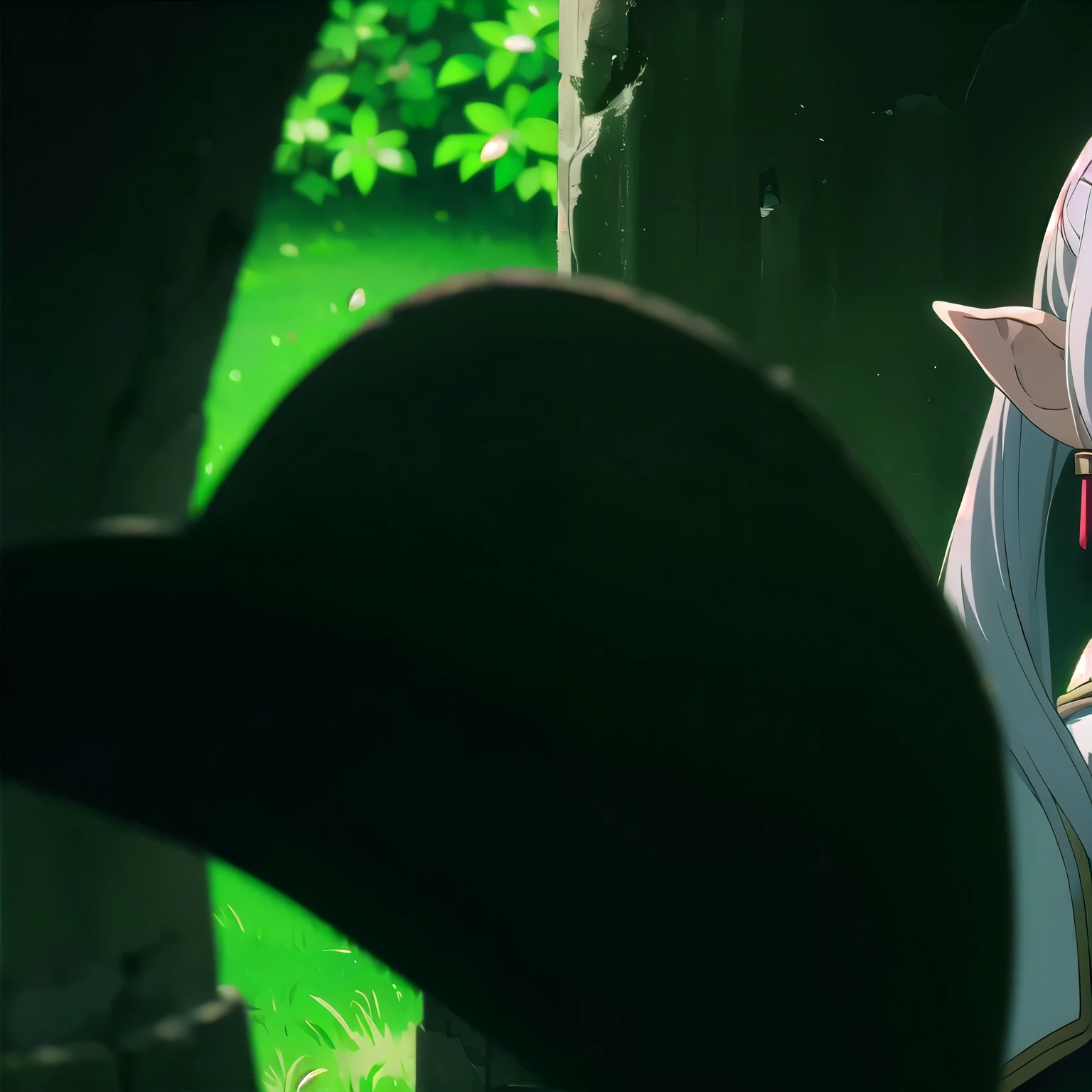 1girl, Frieren, (masterpiece:1.3), (high resolution), (extremely detailed),perfect face, nice eyes and face, (best quality), (super detailed), detailed face and eyes, (solo), textured skin, absurdres, highres, wz_sousou_no_frieren_style, wz_sousou_no_frieren_style, twintails, very long hair, silver hair, pointy ears, elf, white capelet, green eyes, black pantyhose, earrings, white skirt, belt, white sleeves, pov, selfie, butterfly, grass, stone street