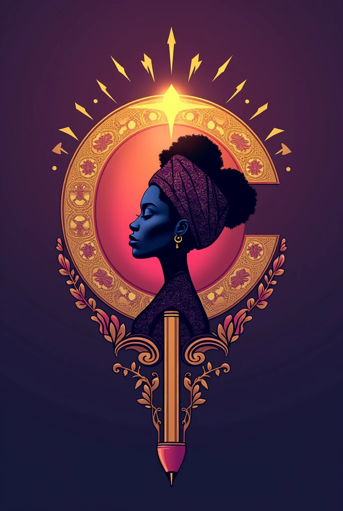 A captivating and innovative logo design for "Criféme Power" takes center stage, with the elegant and modern font featuring a stylized rising sun 'C' and an ascending arrow 'P', symbolizing growth and progress. African fabric patterns are artistically woven into the letters, creating a sophisticated shadow effect and honoring the Angolan culture. The color palette of purple, pink, and gold blends in a gradient, representing strength and femininity.
Surrounding the logo, social media icons, a camera, and a pencil orbit around a vector image of an African woman representing digital content creation. The artwork style is a harmonious fusion of digital art, minimalism, and African elements, drawing inspiration from iconic brands like Nike, Apple, and Chanel. The image embodies the modern and entrepreneurial Angolan woman, exuding strength, elegance, and innovation.
" e use uma paleta de cor mais alegre