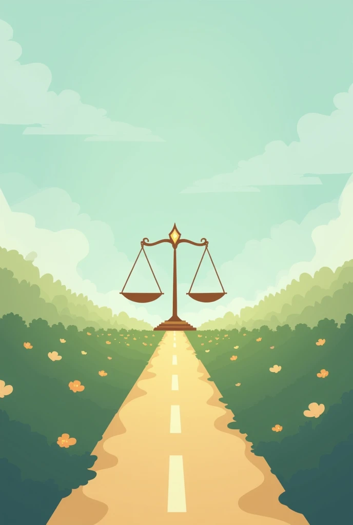 Create a image "A Margin of Safety of God."
The theme is Christian and should convey a transition from apocalyptic to hope and light.
Background: The background should show a road or path that forks, symbolizing life choices. On one side, place a balance scale with "World" and "Spirituality" to represent prioritization and that God is in control of everything. On the other side, include a clock or hourglass to emphasize the need to slow down and focus on what is essential. Add a fishing net to represent the decision to change direction, as done by the disciples.
Colors: Use soft and warm colors, such as light blue, green, and soft yellow.
Text: Do not add any letters, text, title, or subtitle to the image.
Style: Maintain a minimalist style to reinforce the idea of simplicity and clarity in choosing priorities.
Theme: The image should reflect a Christian theme.