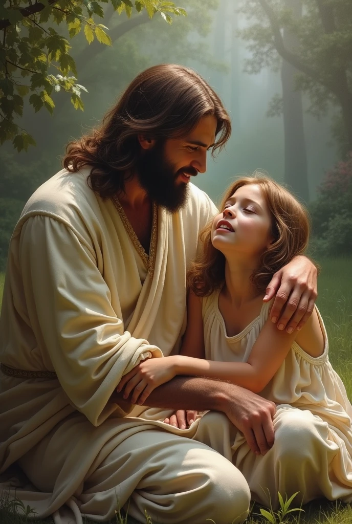 Jesus christ with a lonely girl