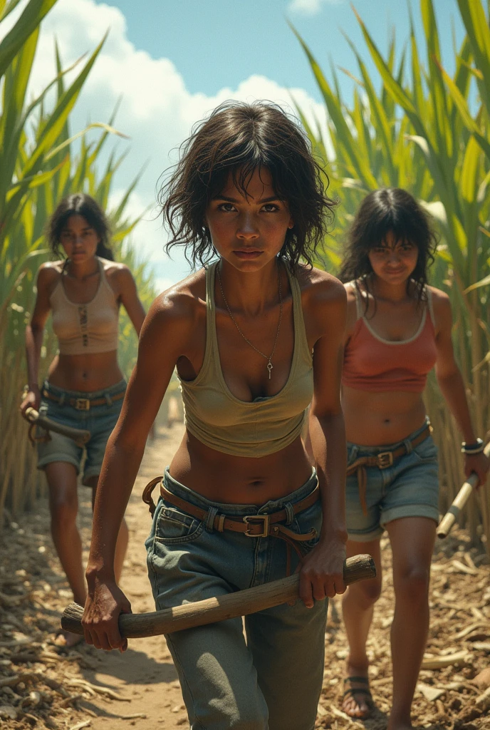 Girls Labour for Sugarcane 