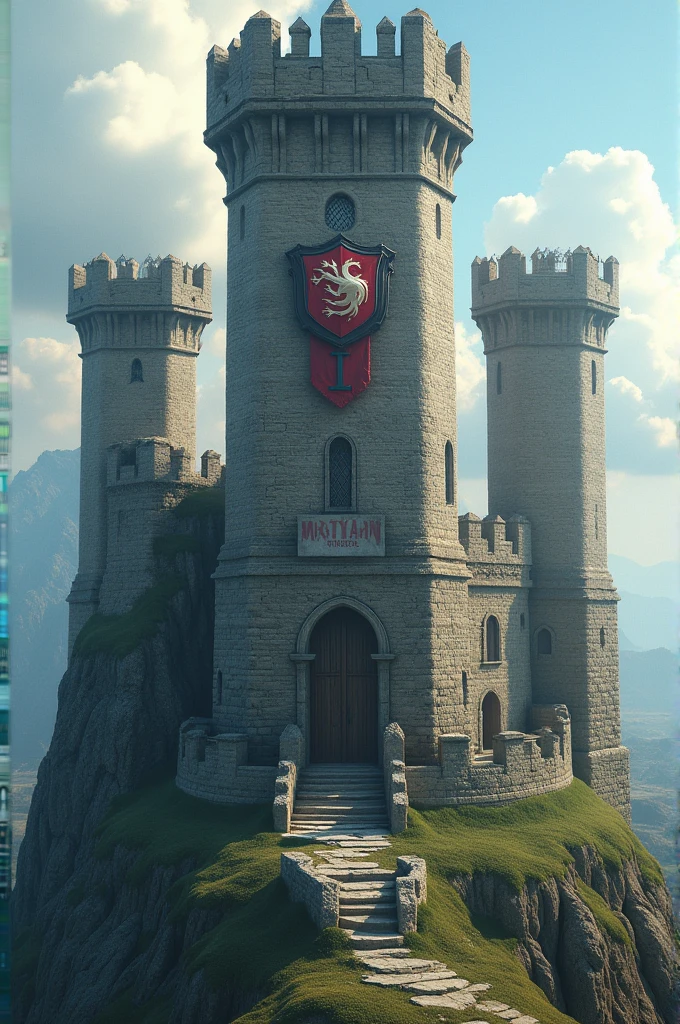 Bason with the letter l with 3 towers