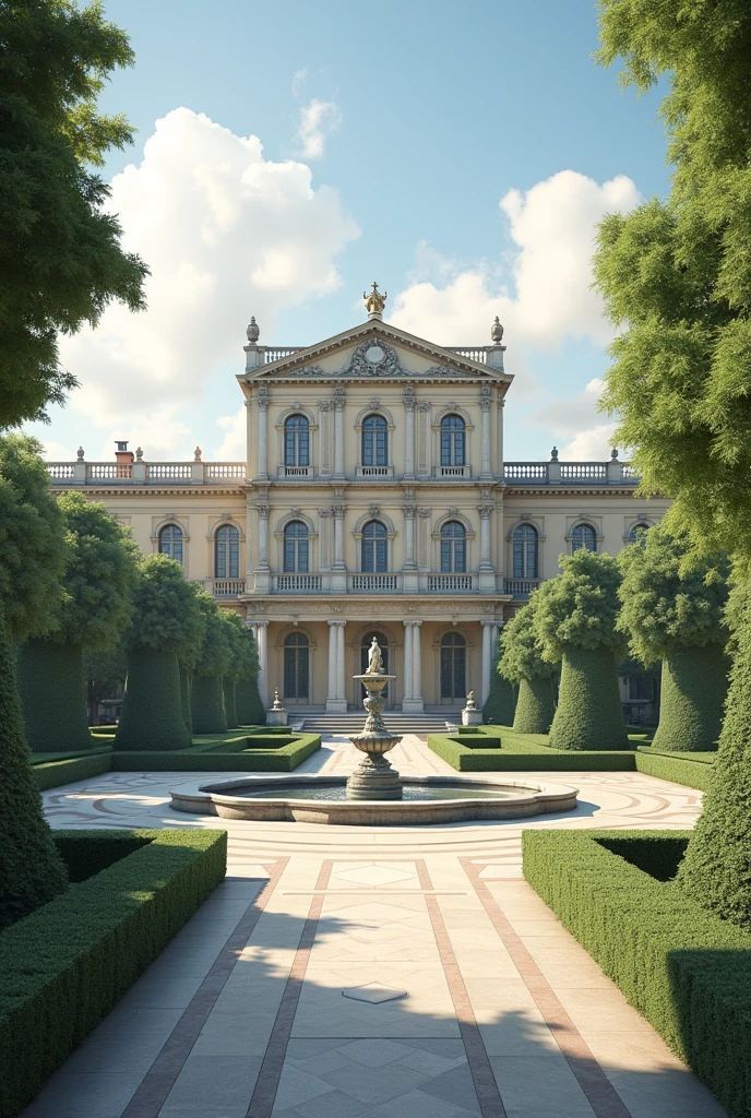 Square with French palace in the background 