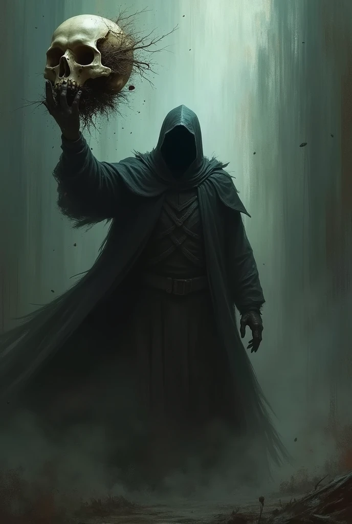 image of a man in a hooded outfit standing in front of a group of people, dark fantasy style art, dark hooded wraith, an ominous fantasy illustration, in style of dark fantasy art, dark fantasy concept art, dark concept art, gothic wraith maiden, female occultist, dark cinematic concept art, dark fantasy illustration, dark fantasy art