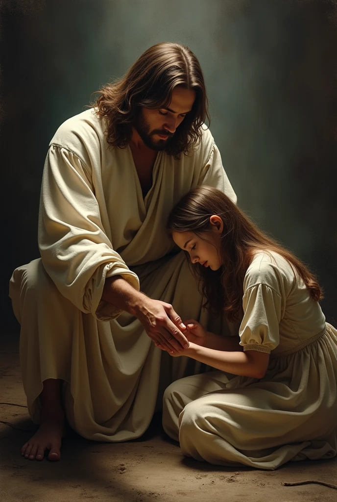 Jesus christ with a lonely girl