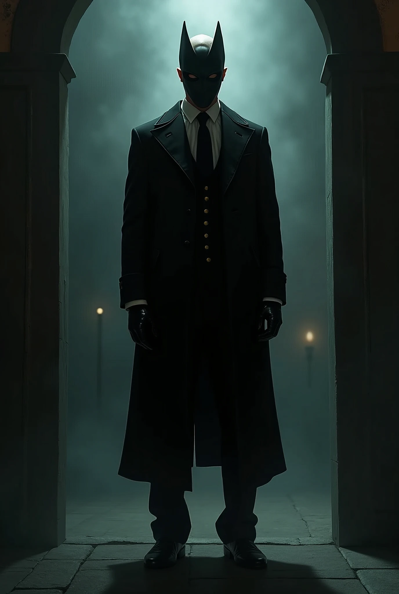 generate me an image of a mysterious person, a person with a face but an elegant man