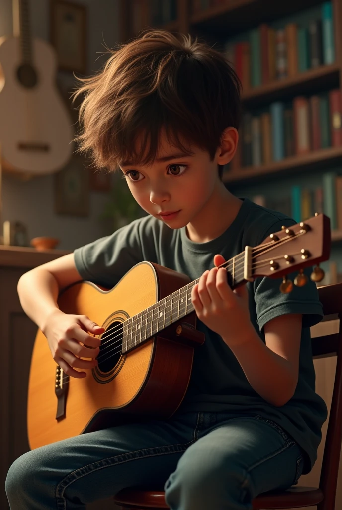 A boy with a guitar