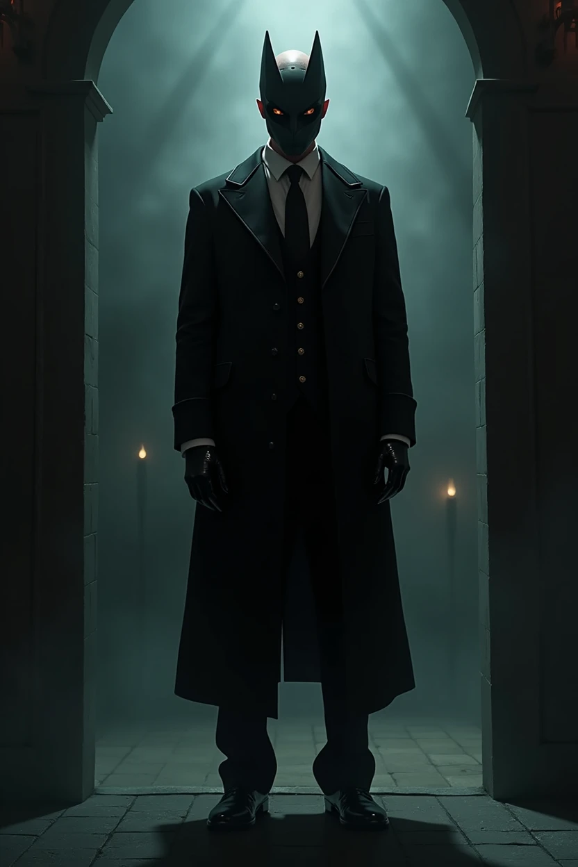 generate me an image of a mysterious person, a person with a face but an elegant man 
