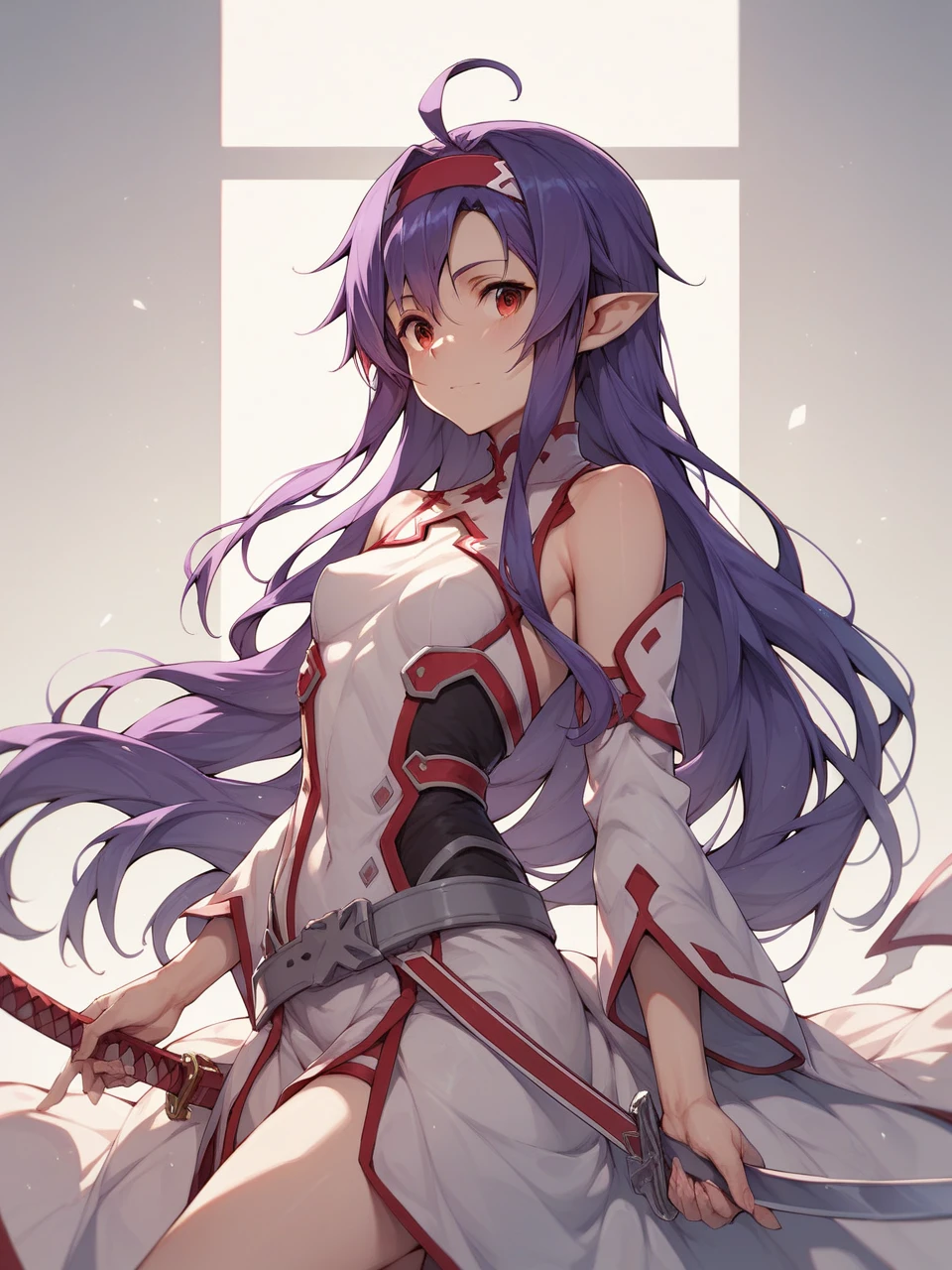 Sword Art Online,Yuki Konno,Parting the bangs,Dark purple hair, Long Hair, Ahoge, Red eyes, Pointy Ears,Red Hairband, Small breasts, one person&#39;s, Cinematic, Game CG, Anime screenshots, Official Art, masterpiece, Highest quality, Parted bangs ,Completely naked,Nipples,Pussy,in the forest,(((Goblin and SEX 1.5)))(((ゴブリンNipples舌で舐める1.5)))(((Breast milk 1.5)))