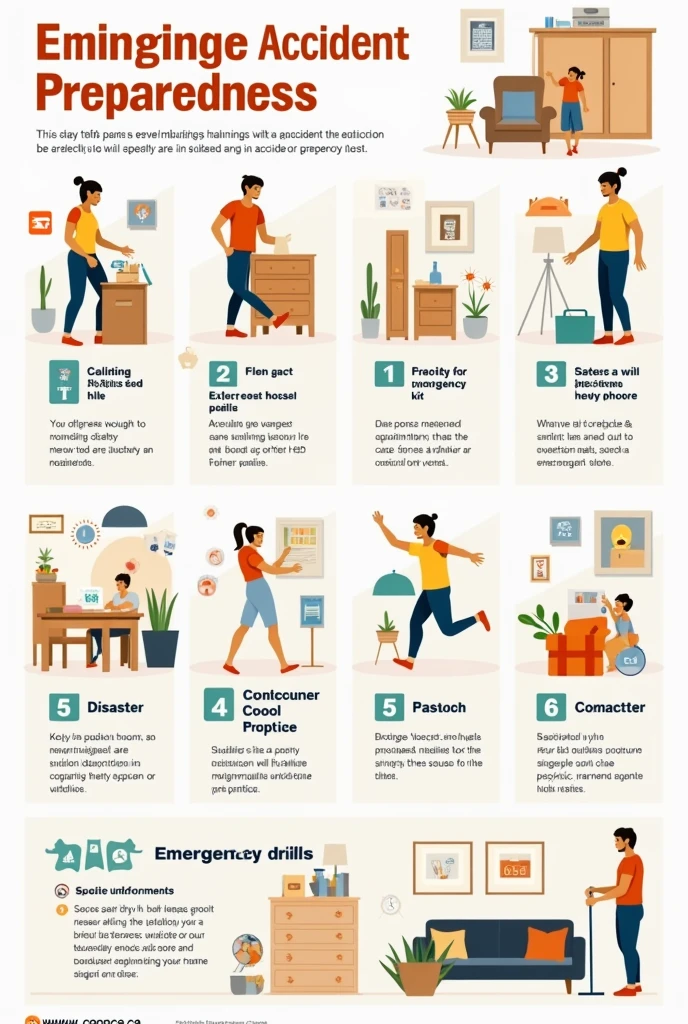 make a easy to draw poster showing preparation for any accident