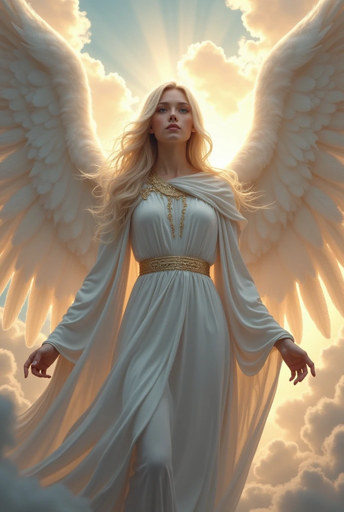Female archangel with a white hood