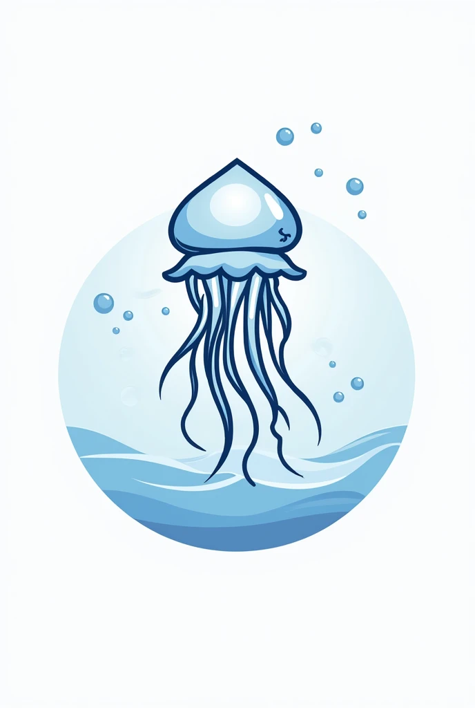 Create a logo for a jellyfish shop, sesame oil, Jin Nam Jin Seafood, delicious, business style, if you come to buy, it's easy to see, not many details, Thai style, professional design for logo design to be popular in the market, easy to see, easy to remember, blue color.