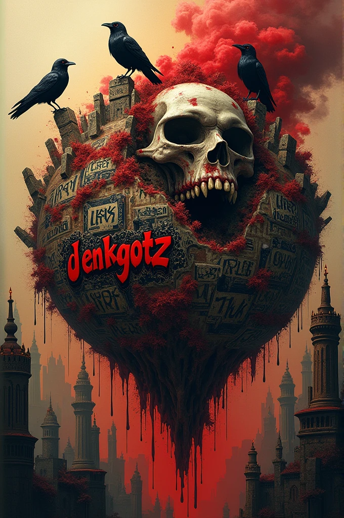 Create a skull logo that says "XZ90" for a dangerous gang
