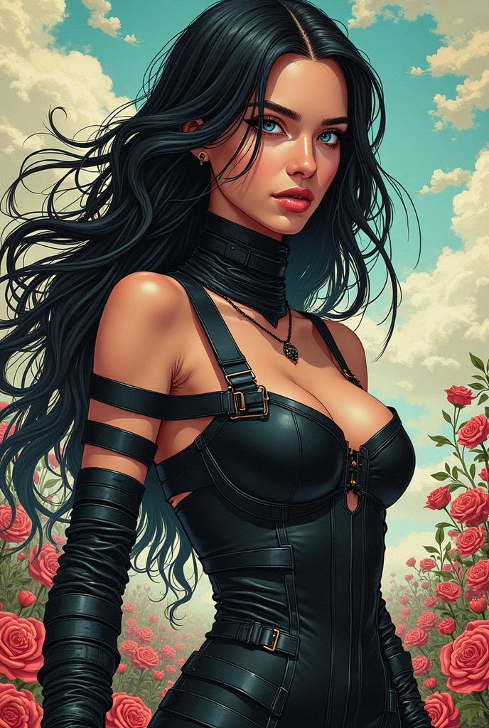 ::joe madureira ::2.0 comix illustration style,tatoon style , comic book style ,phoebe tonkin beautiful woman with long hair ultra detailed, (beautiful and clear background:1.2),, fantastic paintings ,graffit stylepost apocalyptic woman, dressed in black electrical tape,central face, dressed in black electrical tape, anime ::jason fabok and yoji shinkawa style ::2.0 comix illustration style, tatoon style , comic book style , beautiful woman with long hair ultra detailed, (beautiful and clear background:1.2), , fantastic paintings , graffit style, flowers, olhos altamente detalhados , position, and bracelets, with long black hair , stained glass colored, out, vibrant, alphonse mucha style, fantastic paintings by joe madureira , high quality, --ar 3:4 --upbeta --test --creative --upbeta --upbeta --upbeta --upbeta , photo, sticker banksy art, , , soul, digital illustration, comic style, perfect anatomy, centered, approaching perfection, dynamic, highly detailed, watercolor painting, artstation, concept art, smooth, sharp focus, illustration, art by carne griffiths and wadim kashin, big breast, alone anime girl with a medium lenght pose and cute clothes, hair , heterochromia, perfect anatomy, centered, approaching perfection, dynamic, highly detailed, character sheet, artstation, concept art, smooth, sharp focus, illustration, art by kim jung gi, , artgerm, carne griffiths and wadim kashin , sasha yakovleva, loish, jeremy mann, full body shot, character sheet, lightningwave, watercolor painting , paint dripping by tim okamura, victor nizovtsev, greg rutkowski, noah bradley. trending on artstation, 8k, masterpiece, graffiti paint, fine detail, full of color, intricate detail, golden ratio illustration, monochromatic green background