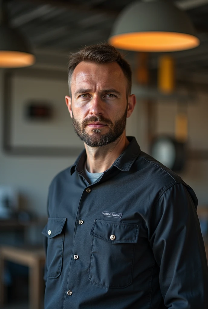 IMAGE OF A SERIOUS ELECTRICIAN WITHOUT SMILING