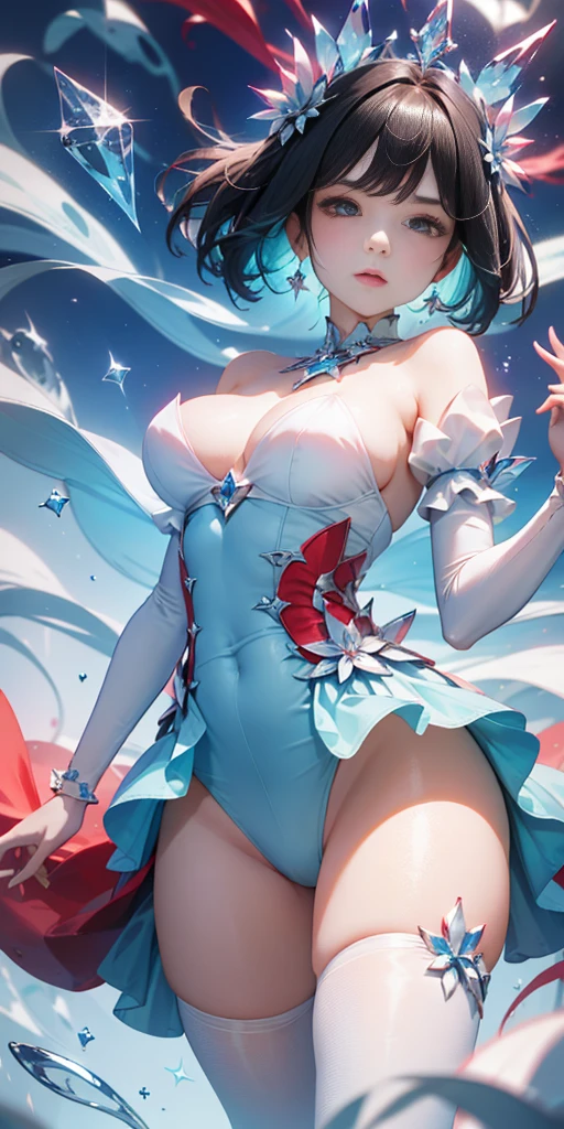that daughter,crystal,Very detailed, Great job,Glass luster,((Clean background)),粉red,(((blue))),green,red,best quality,Clean background。