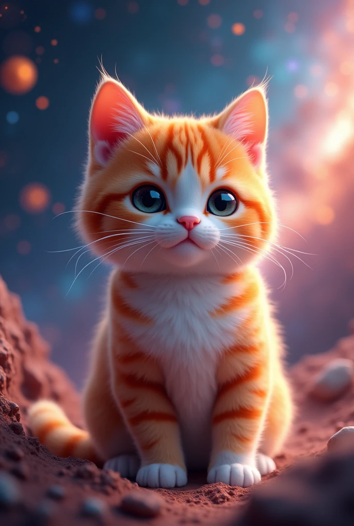 Haute qualité chat super minon ultra realiste arriere plan espace