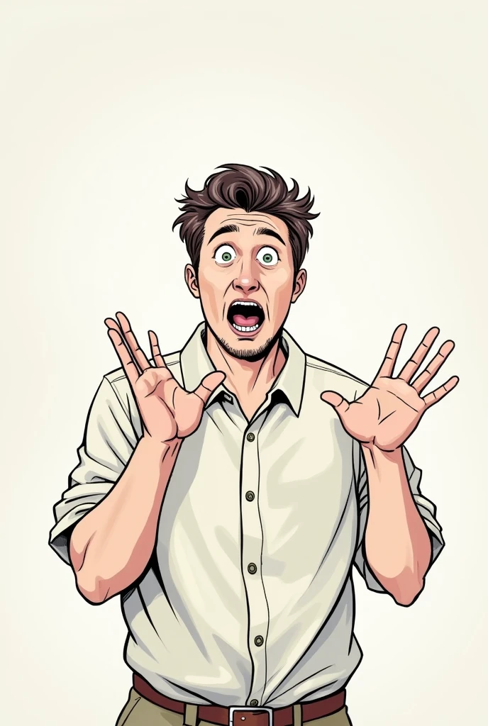 A man strange reaction like how!!
Wearing casual shirt
Hands up reaction how
Simple reaction 