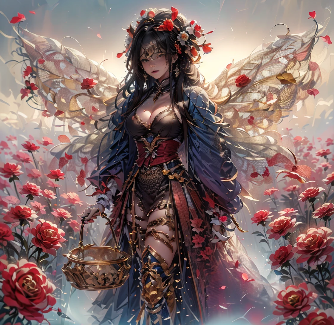 arafed woman with bustier gigantic breast in a corset and dress in front of a building, she as a godess of roses wearing an ornate outfit, ornate dress, intricate dress, elegant corset, ornate and elegant, extravagant dress, inspired by Hedi Xandt, ornate attire, intricate outfit, ornate royal gown, ornate clothing, ornate gown, intricate and elegant, intricate detailed dress, ornate , royal dress, masterpiece, best quality:1.2),,(8k,highres,RAW photo,realistic,photo-realistic:1.3),(detailed skin texture,detailed cloth texture,beautiful detailed face:1.25),professional lighting,photon mapping,beautiful soft light,radiosity,physically-based rendering,raytracing, model shoot style, model shoot style, (extremely detailed CG unity 8k wallpaper), full shot body photo of the most beautiful artwork in the world,