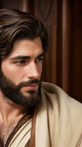 A handsome biblical Jewish man focus on the face