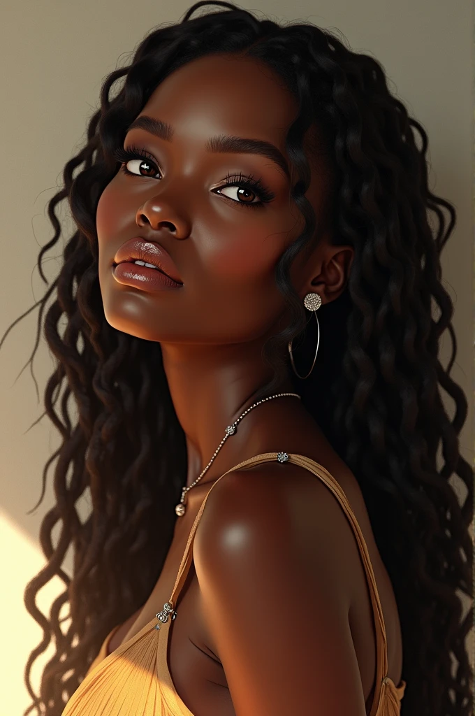 I want to creat an image of a beautiful black woman. 
