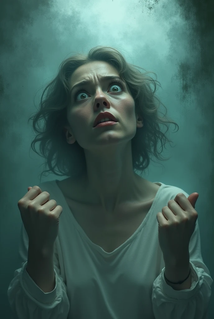 Draw me a picture about this phrase " I suddenly woke up in the middle of my dream, But only to realize that I was dreaming and that I needed to keep doing it so as not to die.!! "