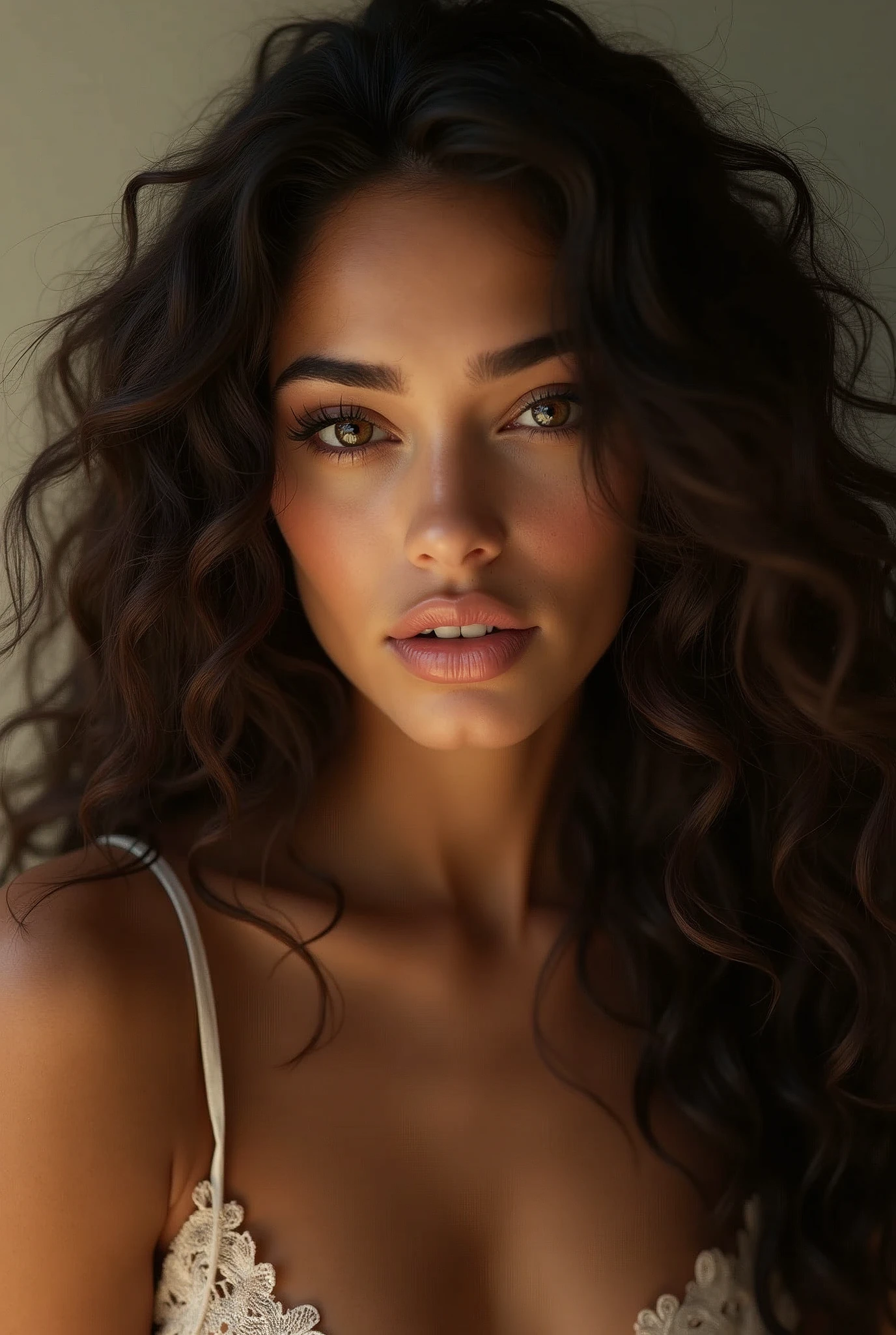 (photorealism:1.2),beautiful woman, aged 26 years old, long curly hair, soft lighting, sexy, hyper realistic, intricate details,