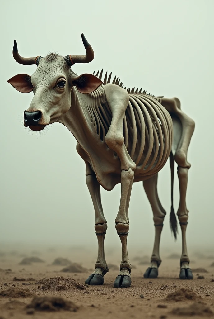 Very skinny cow real bones
