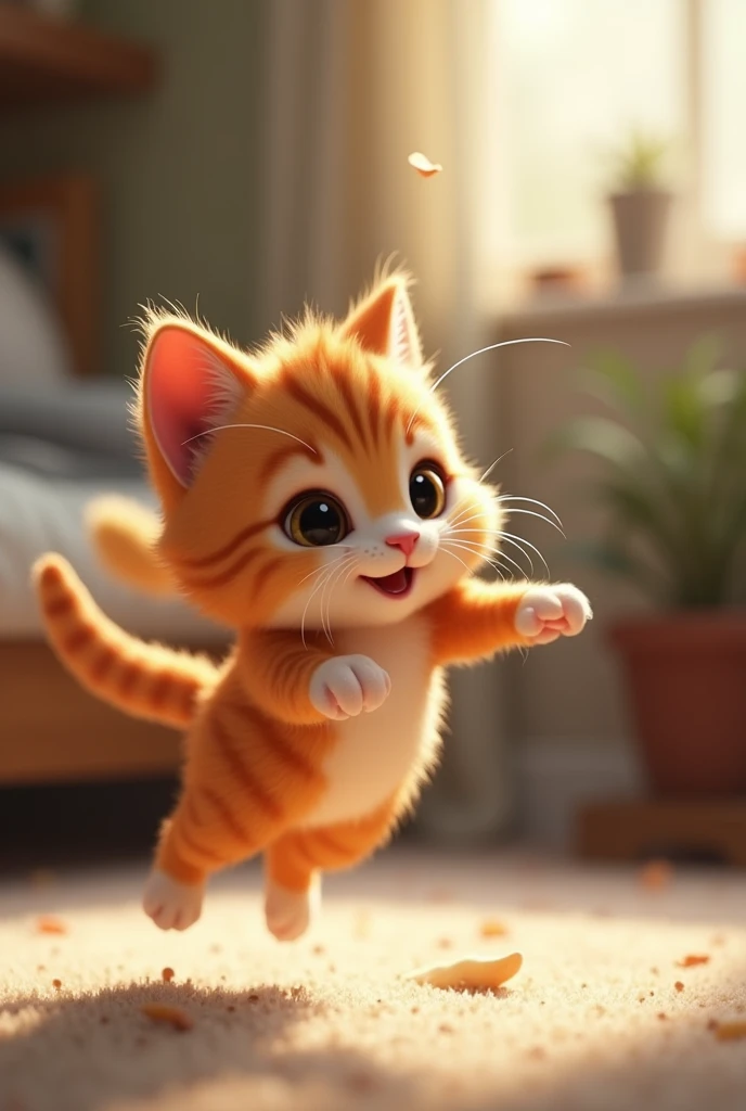 Young Beast(Cat)is trying to jump