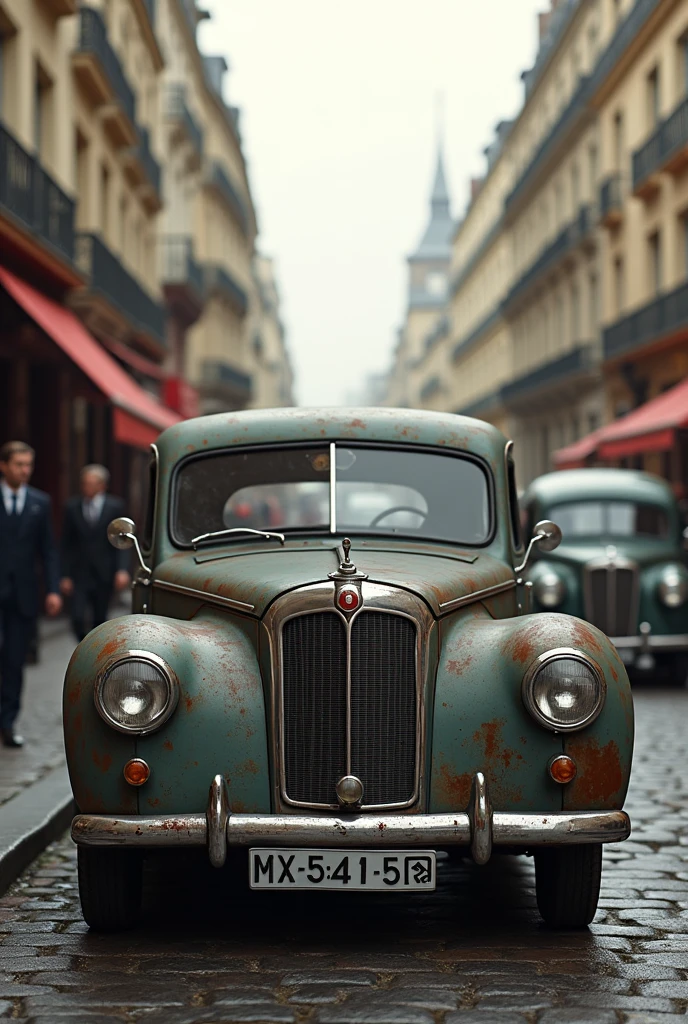an old car on the streets of paris