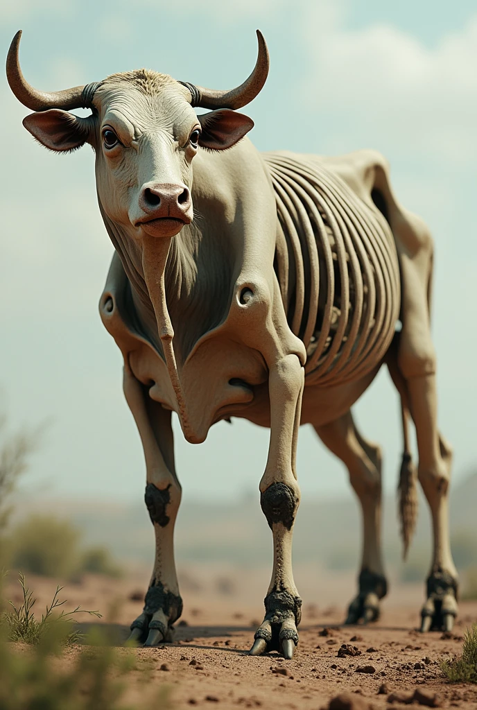 Very skinny cow real bones
